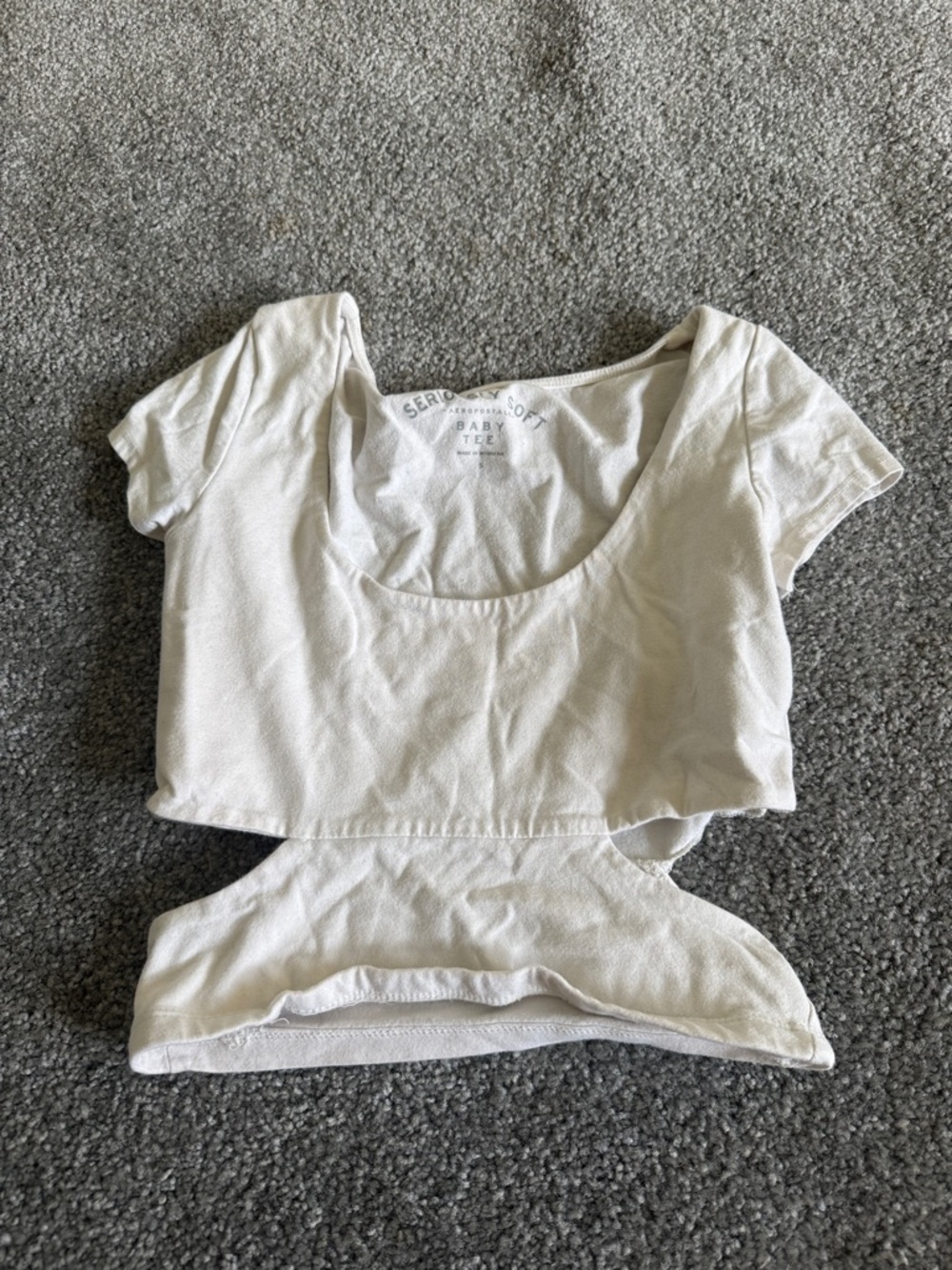 Aeropostale White Cutout Crop Top